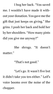 several pints of blood