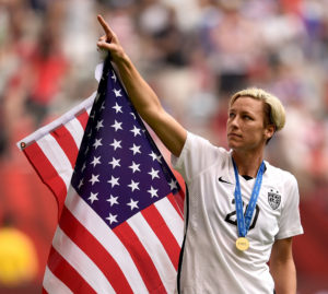 VANCOUVER, BC - JULY 05: Abby Wambach #20 of the United States celebrates the 5-2 victory against Japan in the FIFA Women's World Cup Canada 2015 Final at BC Place Stadium on July 5, 2015 in Vancouver, Canada. (Photo by Dennis Grombkowski/Getty Images)