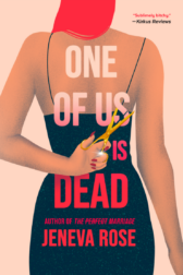 One of Us Is Dead book cover: a woman holding scissors behind her back
