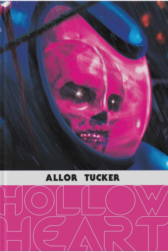 Hollow Heart cover art: A skull in a suit, with pink lighting inside the done, looks out at the viewer with lights in his eye sockets
