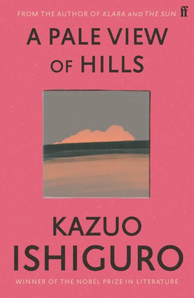 Pink cover with a semi-abstract image of a pale mountain 