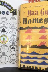 The book, "Homegoing" by Yaa Gyasi next to a partially filled out book bingo card.