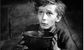 Black and white still from Oliver Twist