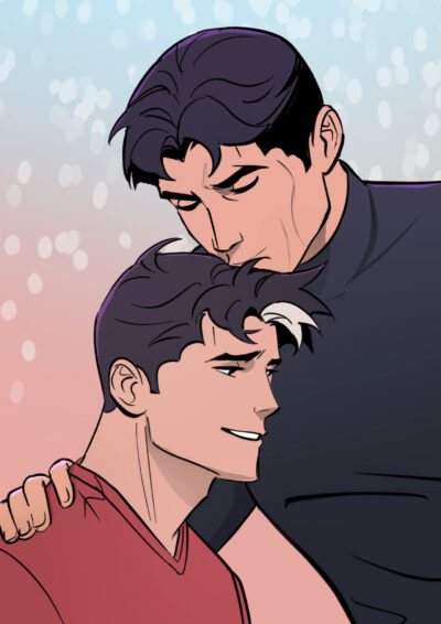Bruce Wayne and Jason Todd dealing with trauma