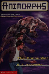 Cover of The Encounter, book three of the Animorphs series by K.A. Applegate. A white boy transforms into a hawk.