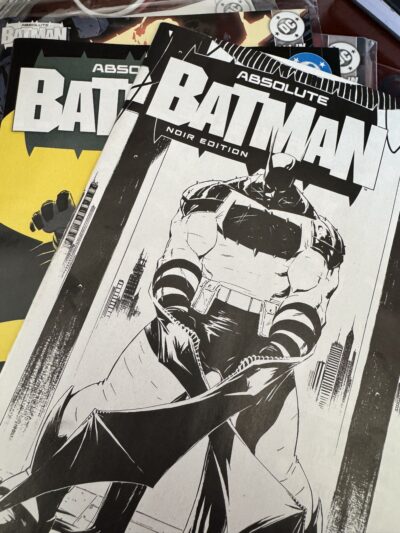 Covers of Absolute Batman comics starting with issue 1 noir volume