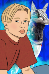 Fan art of Devon Sawa as Erek from the Animorphs, a robot dog with a holographic human disguise.