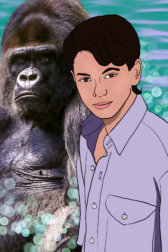 Fan art of Mike Vitar as Marco from the Animorphs, transforming into a gorilla.